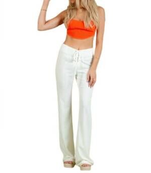 NEW LUCCA kenna lace up flare pants in white